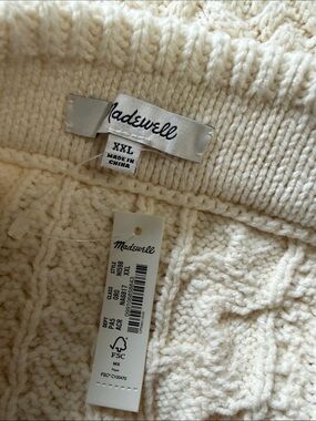 Madewell Cream Cable-Knit Pencil Skirt